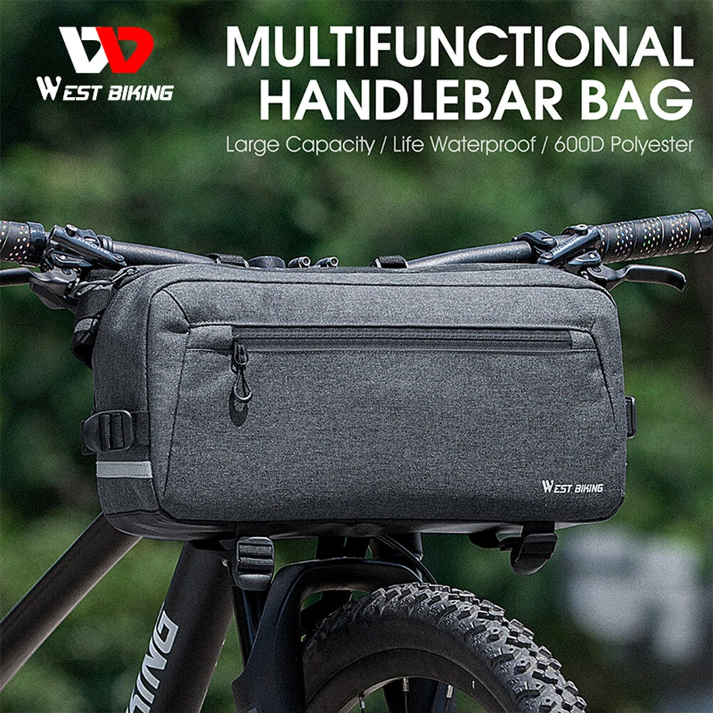 WEST BIKING Bicycle Handlebar Basket Pack Multifunctional Mountain