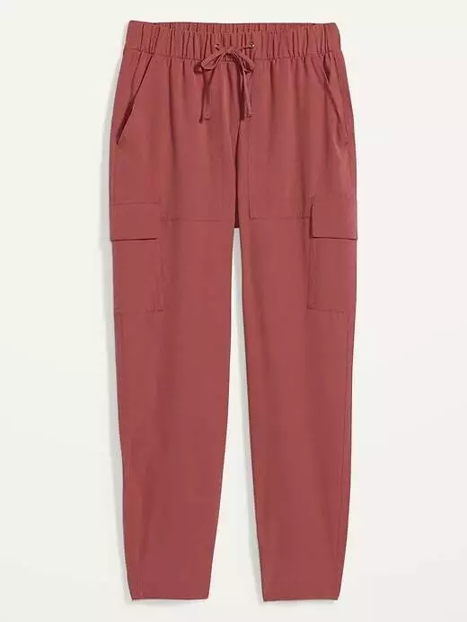 Cargo Pants - High Waisted - Full Length - Pink