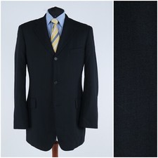 Mens HUGO BOSS Blazer 46L UK Size Black Wool Mohair Sport Coat Designer Jacket