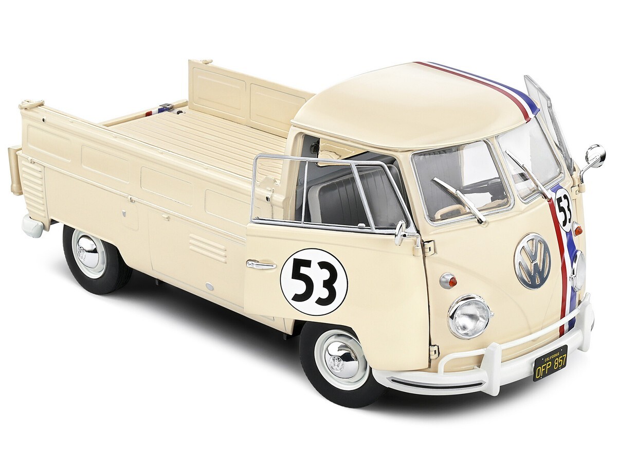 SOLIDO 1950 VW VOLKSWAGEN T1 PICK UP TRUCK RACER #53 1/18 BEIGE