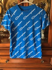 Champion Athletic T Shirt Boys Sz. Large Blue Short Sleeve Logo Print EUC