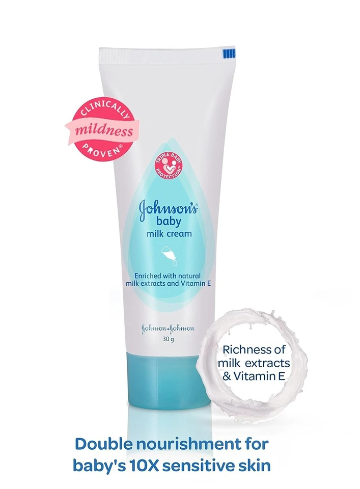 5 X Johnson's Crema de Leche para Bebé con Extractos de Leche Natural - 30 g Foto 4 de 4