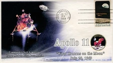 ECAO-004, Event Cover, Standard Postmark, Add-on Cachet, Apollo 11, Moon Landing