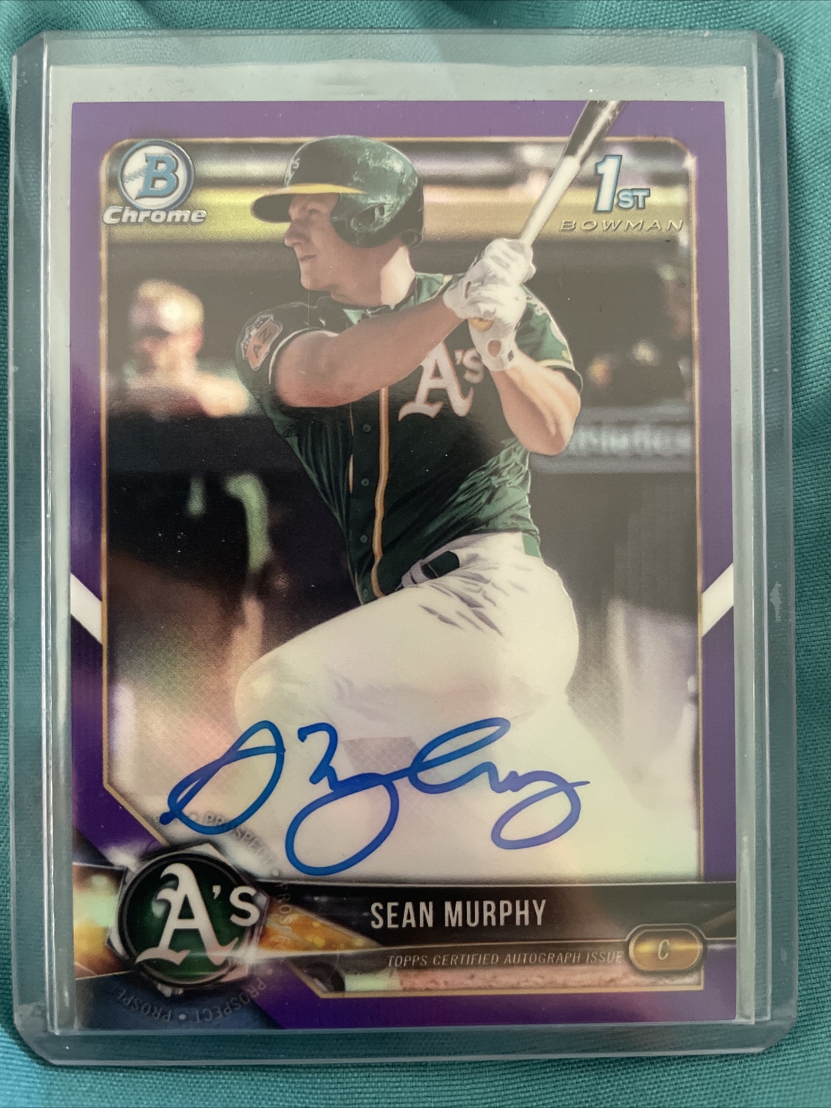 Sean Murphy 2018 Bowman Chrome Purple Refractor /250 1st Prospect Auto Autograph