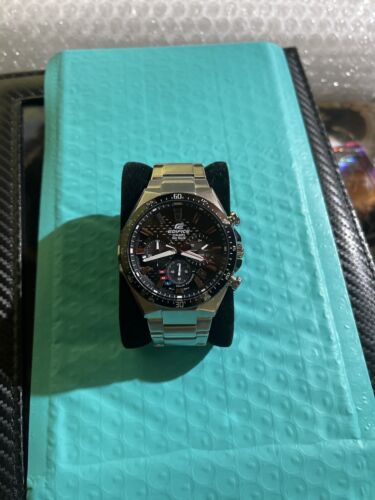 Casio Edifice Carbon Dial Solar Solar Powered Chronograph Watch EQS-800, WR 100M - Picture 1 of 4