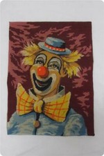 VTG MARGOT de PARIS COMPLETED HAPPY CLOWN FINISHED NEEDLEPOINT TAPESTRY