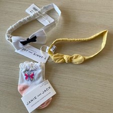 Janie and Jack Baby Girl Sock and Headband Bundle Size 0-3 Months