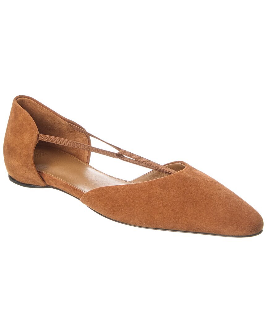 Тотем Замшевые балетки на плоской подошве с Т-образным ремешком женские коричневые 36 72190₽