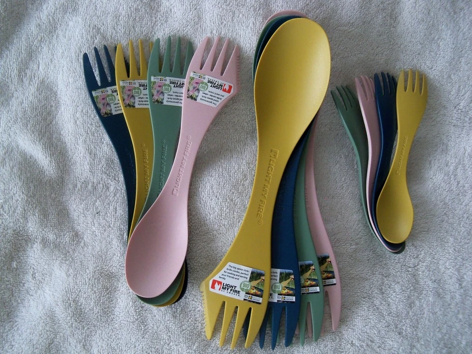 Light My Fire Sporks - Camping Utensils Knife Fork Spoon - Set of 4 - Pick Size