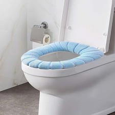 Toilet Seat Cover Soft Thicker Warmer Stretchable Washable Cushion Mat Bathroom