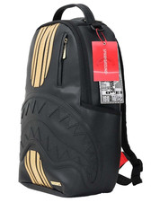 Sprayground Shark In Paris Backpack Gold Italy School Rare Black Books Bag Logo
