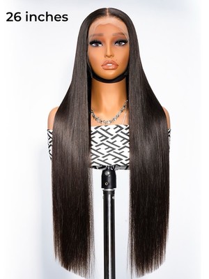 Super doppelt gezeichnet 13x6 Scheitel Max HD Lace Front seidig glatt Echthaar Perücke