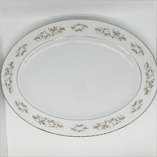 Vintage International Silver Co. Oval Serving Plate Platter Springtime Pattern