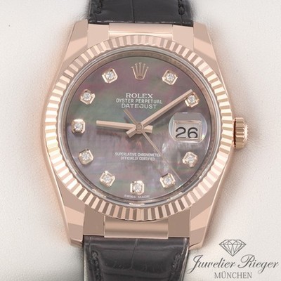 Rolex Datejust 36 mm 116135 2018 Rosegold 750 Automatik Perlmutt Diamanten Gold