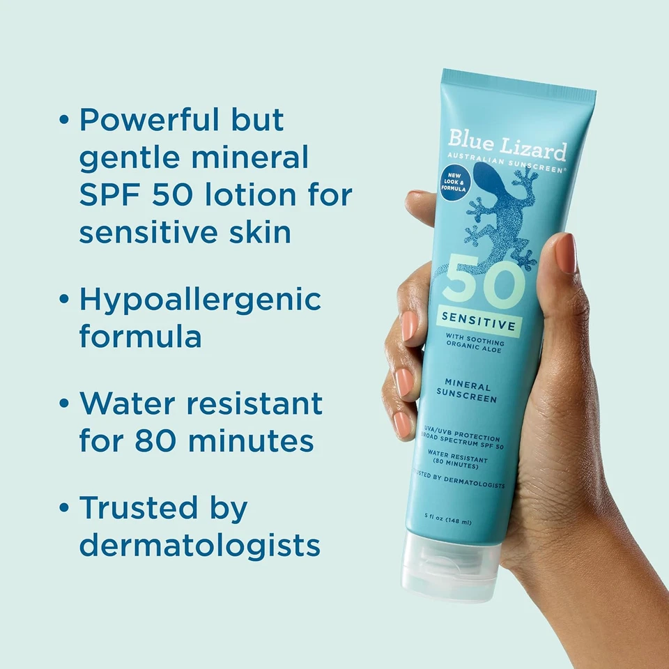 BLUE LIZARD Sensitive Mineral Sunscreen with Zinc Oxide 50+ Water Resistant UVAU - Image 2 of 4