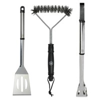 Grillbesteck Set 3 Teilig Bbq ZubehöR Flamecraft Zange Gabel Wender Edelstahl