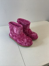 UGG Classic Mini II Velvet Boot Raspberry Sorbet Wool Lining Girl's 4 Classic