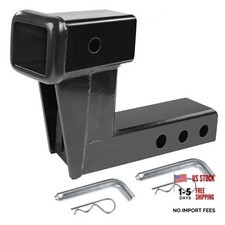 Trailer Hitch Riser for 2" Receivers, 6" Rise or Drop Solid  Steel Height