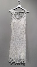 WEDDING BRIDE DRESS Lace Embellish Floral Ivory White Women S/M Embroidered