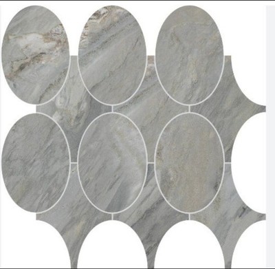 Savoir Oval Dot Bleu Mosaic Tiles 14'' X 14'' (Box of 5 SF)