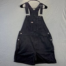 Dickies Women's Duck Bib Canvas Short Overall Black XL 100 cotton