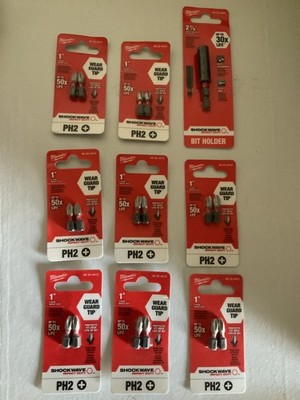Milwaukee Tool 48-32-4412 Shockwave 1in Phillips No. 2 Impact Duty Bits & Holder