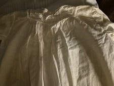 vintage white cotton communion baptism baby dress. app 23 long