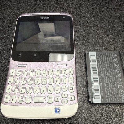 HTC ChaCha / Status Cell Phone with Keyboard Violet Purple - Working