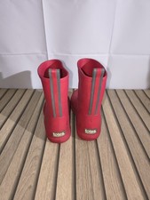 Damen Mädchen Jungen Tragetaschen Knöchel Gummistiefel Schuhgröße 3-4 rot