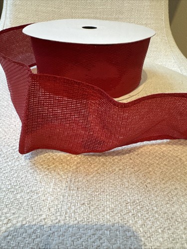 Red Stairstep Ribbon 2 1/2" Wired Christmas Ribbon - 100 ft - Picture 5 of 7