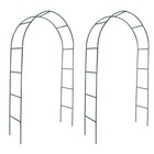 Garden Arch Arbour 2 pcs Climbing Plants Rose Supports Patio Gardening Black
