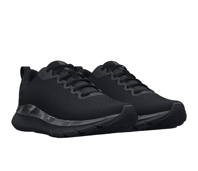UNDER ARMOUR MENS BLACK UA HOVR CAMO TURBULENCE PRINT, 3025503-001