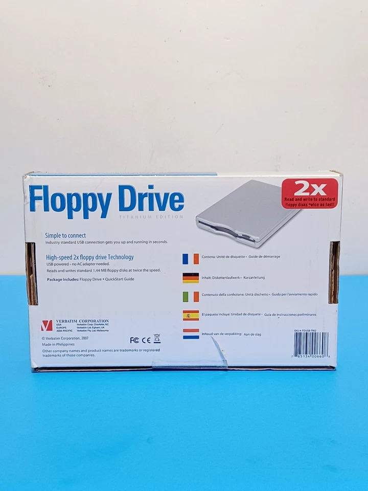 NEW▪︎SmartDisk Titanium USB Powered High Speed 2x External 3.5" Floppy Drive - Image 2 of 4