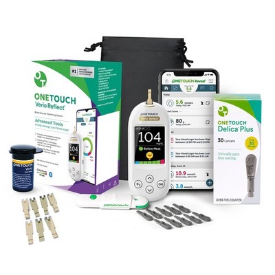 OneTouch Blood Sugar Test Kit | Includes Verio 3 Piece Set, White 