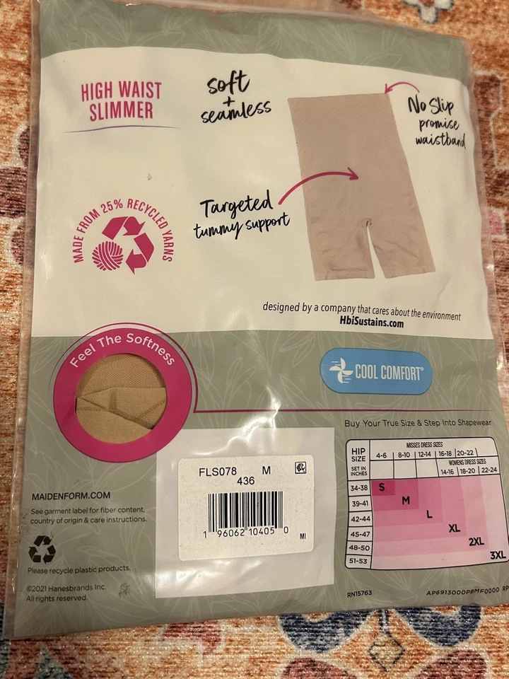 Prendas moldeadoras más delgadas muslo cintura media alta Maidenform Flexees beige frescas cómodas Foto 3 de 4