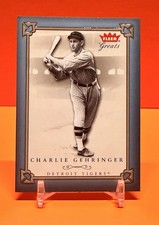 2004 Fleer Greats of Game Blue Parallel Charlie Gehringer Detroit Tigers 022/500