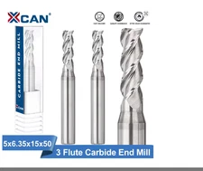XCAN 5mm Carbide 3 Flute End Mill for Aluminum & Wood (CNC)