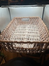 Woven Wicker Rectangular Basket With Handles - 17  x12  x3.5  