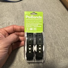 PsiBands Drug-Free Acupressure Wrist Bands Nausea Relief Black Adjustable 2pk