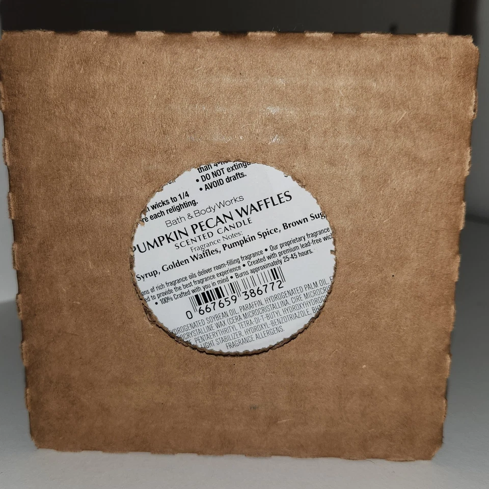 1 BATH BODY WORKS CALABAZA NUECES WAFFLES GRANDE 3-WICK PERFUMADO VELA DE 14.5 OZ Foto 2 de 3