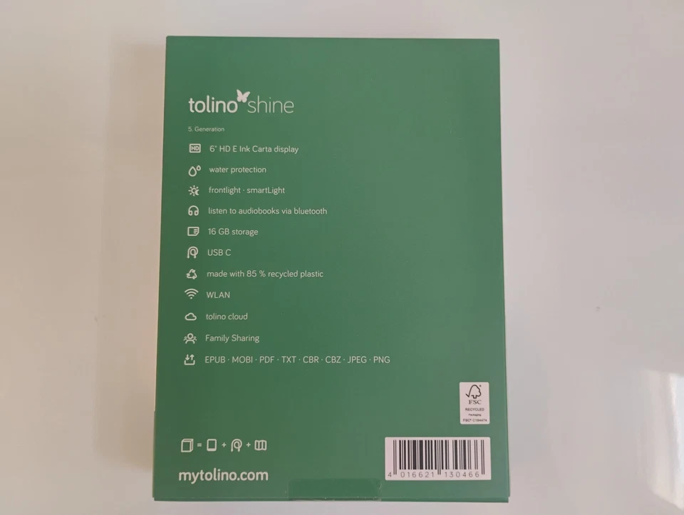 Tolino Shine 5. Generation, E-Reader, 16 GB, 6 Zoll HD E Ink Carta display - Bild 3 von 4