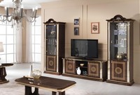 Italienische Wohnwand MöBel Schrank Vitrine Rtv 3Tlg. Set Luxus Tv Vitrinen Glas