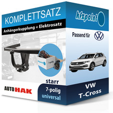 Für VW T-Cross 18- AUTO HAK Anhängerkupplung starr + 7polig E-Satz neu
