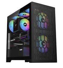 V Mesh Mid Tower PC Case - High Airflow PC Gaming Case Mesh Front Panel  Tem...