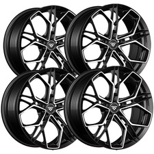 Set Of 4 Rock Forged Ff11 18x8 5x112 38mm Blackmachined Wheels Rims 18 Inch