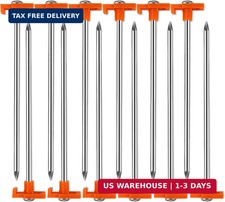 16 Pack Tent Stakes | Galvanized Non-Rust Camping Tent Pegs, 7.1 Inch Heavy Duty