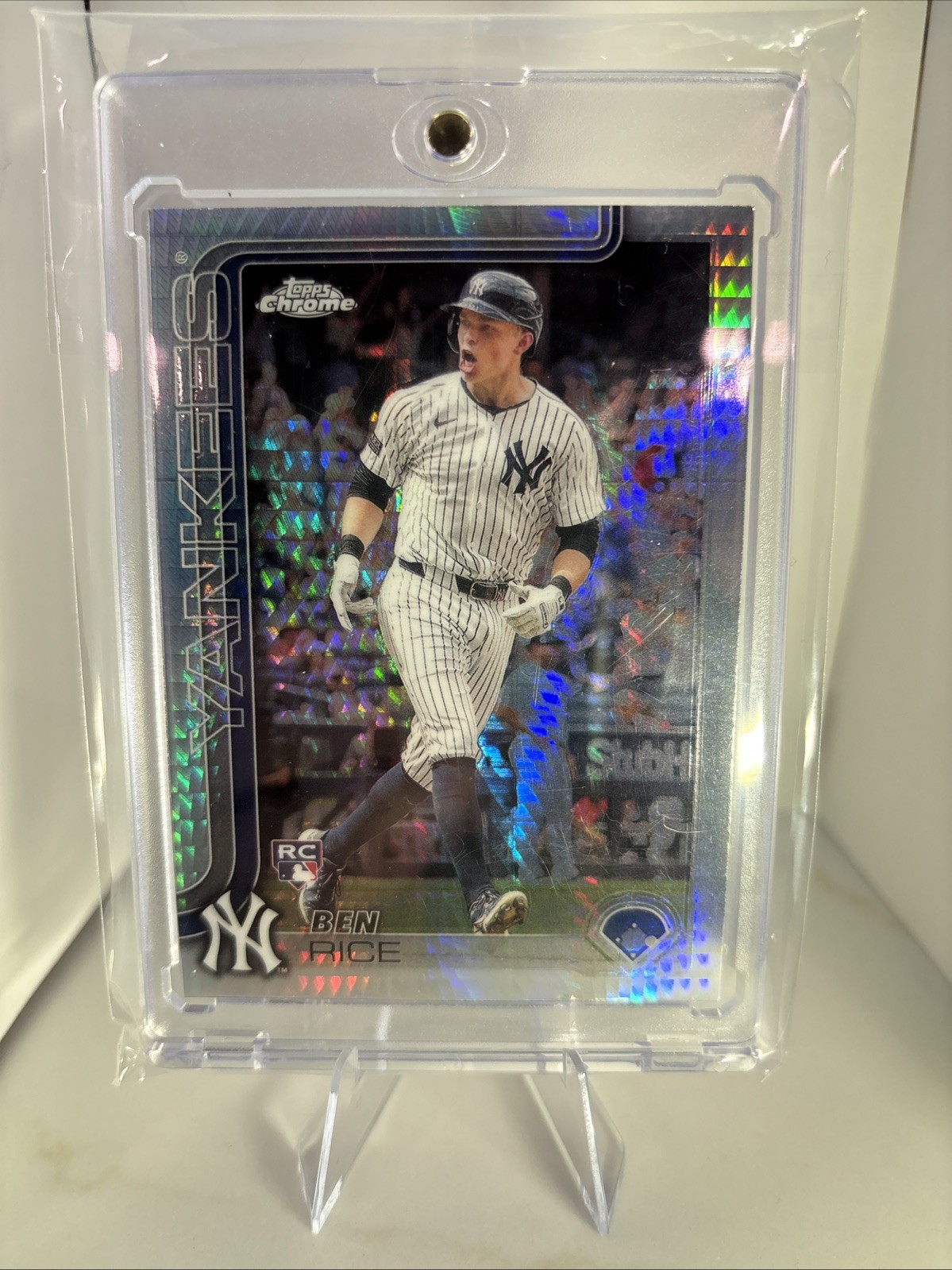 2025 Topps Chrome Ben Rice RC Prism Refractor Rookie #139 Yankees