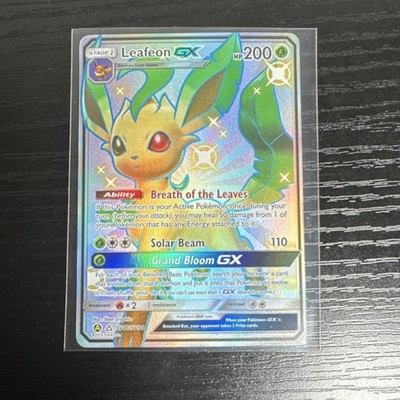 Pokémon Leafeon GX SV46/SV94 Hidden Fates Shiny Holo Rare Full Art Card
