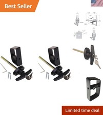 4 " Weather-Resistant T-Handle Lock Kit for Barns and Sheds - 2 Keys Included