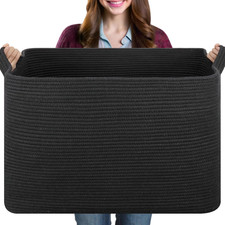 108L Extra Large Blanket Basket Living Room, 24.8" x 16.2" x 16.2"